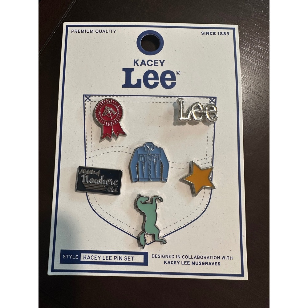 Kacey Musgraves x Lee Pin Set Enamel Western Horse Star Denim Jacket 6pc NEW